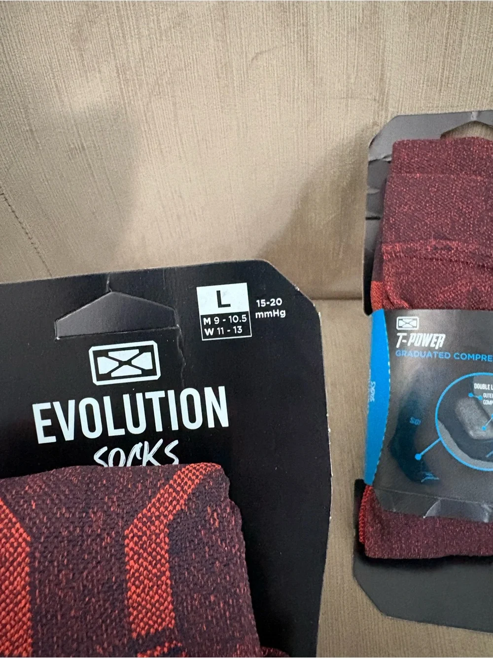 T-power Evolution Socks Graduated Compression L set 2 Black/Orange Microfiber